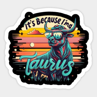 Taurus Zodiac Paradise: Sunset Astrological Bliss Sticker